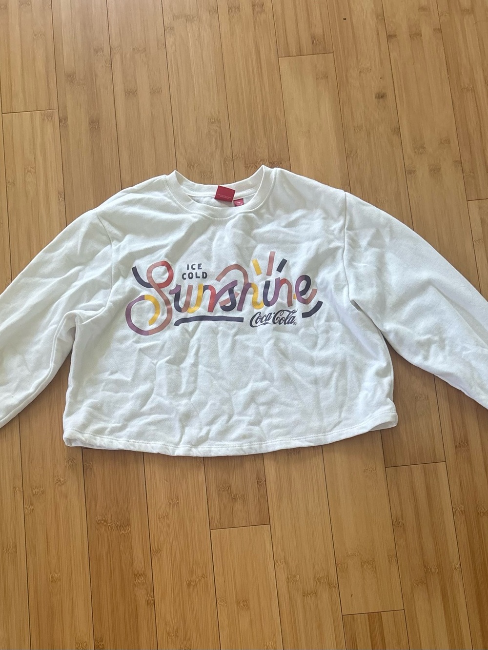 Coca Cola White Youth 'Sunshine' Graphic Sweatshirt